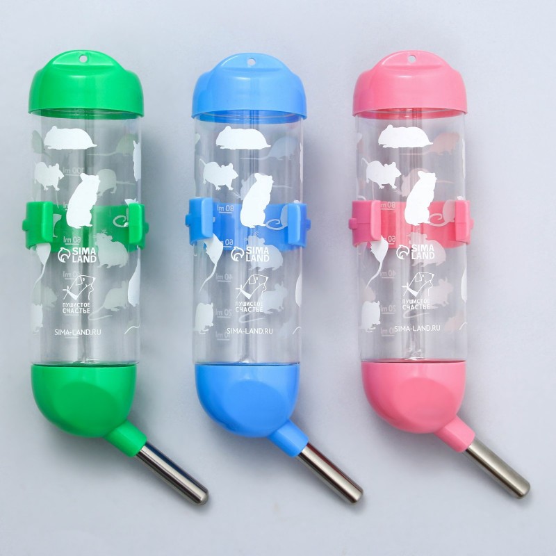 Поилка для грызунов 125 мл, 12.5×4.5 см, МИКС.