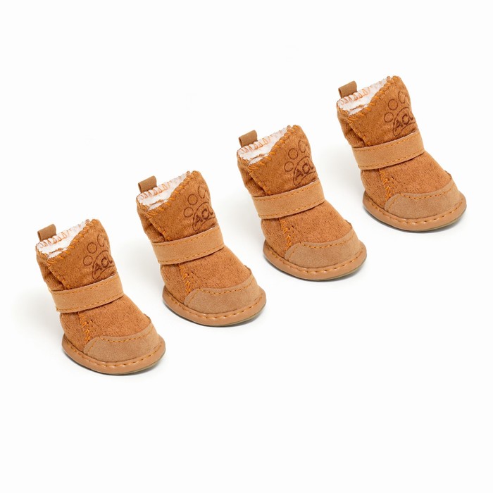 Ботинки Элеганс, набор 4 шт, размер 1 (подошва 4 х 3 см) коричневые