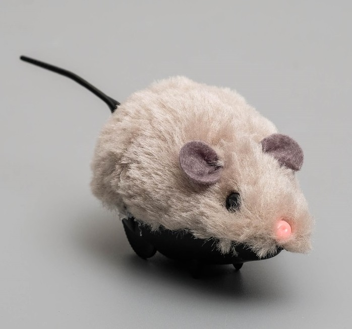 Мышь заводная меховая малая, 8,5 см микс цветов