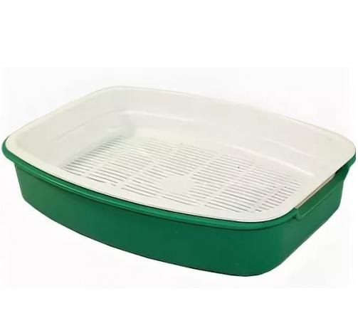 Вака Туалет для кошек "Малый с сеткой", 32*24*6см, цвет микс